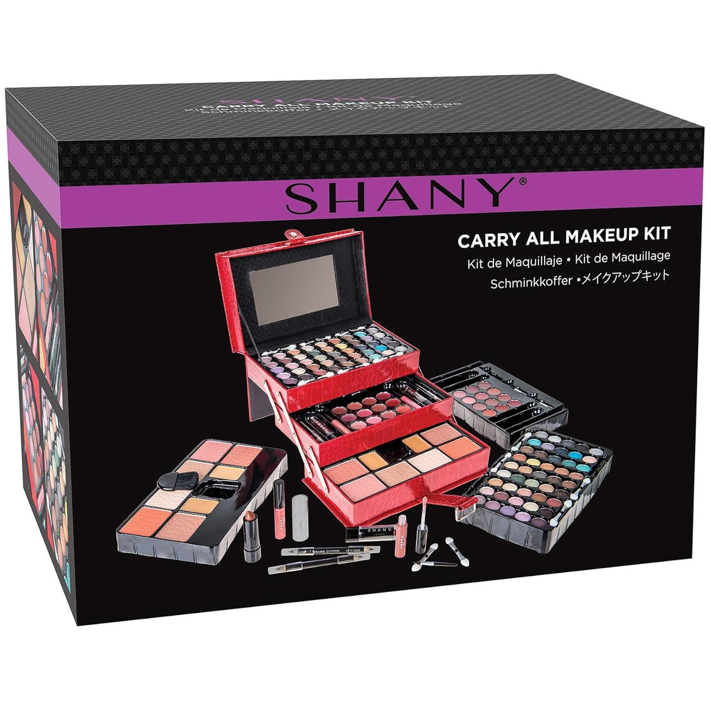 All in One Makeup Set, 67 Colors Eyeshadow, Blushes, Face Powder, Lipstick, Eye Liners, Make up Pencils and Cosmetics Mirror - Makeup Kit with Reusable Beauty Organizer Train Case - Red
