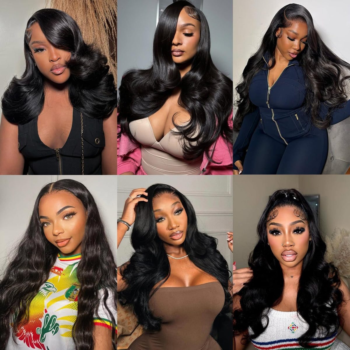 Human Hair Bundles 14 14 16 16 Inch Body Wave Bundles Human Hair 100% Unprocessed Brazilian Virgin Body Wave 3 Bundles Human Hair Extensions for Black Women Natural Black