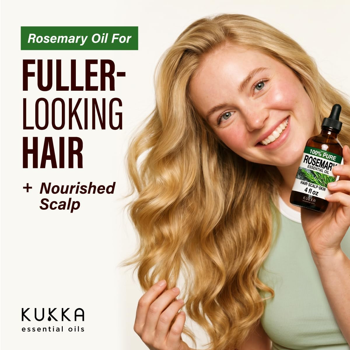 100% Pure Rosemary Oil - 4 Fl Oz Rosemary Essential Oil for Hair, Skin, Diffuser, Aromatherapy & DIY Soap Making Scent