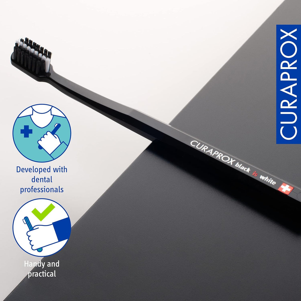 Toothbrush Duo – for Adults | Stylish Black Toothbrushes with Ultra-Soft Filaments | Whitening-Friendly | Black | 2-Pack