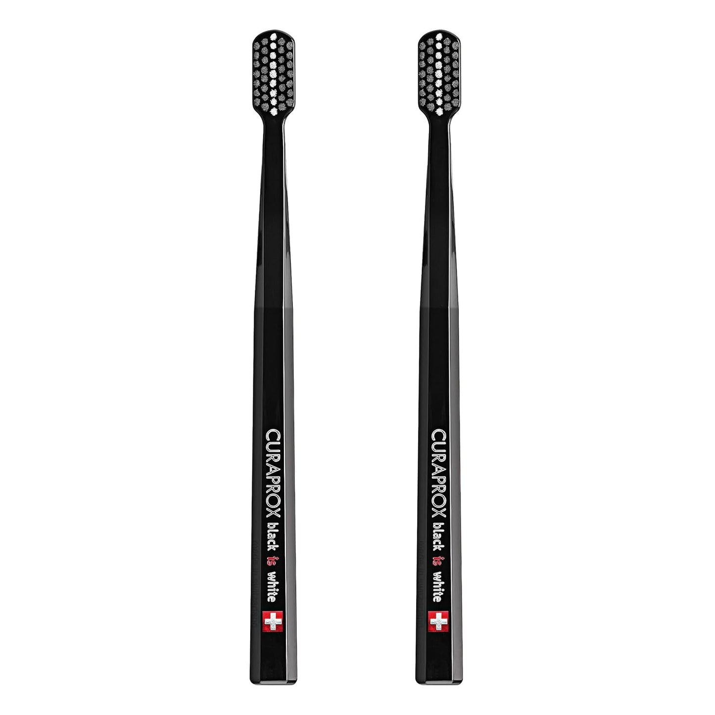 Toothbrush Duo – for Adults | Stylish Black Toothbrushes with Ultra-Soft Filaments | Whitening-Friendly | Black | 2-Pack