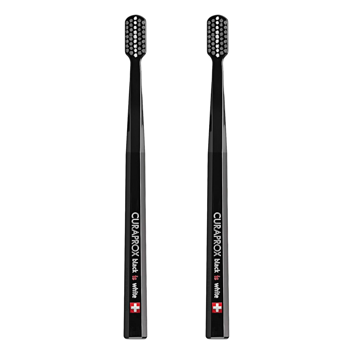 Toothbrush Duo – for Adults | Stylish Black Toothbrushes with Ultra-Soft Filaments | Whitening-Friendly | Black | 2-Pack